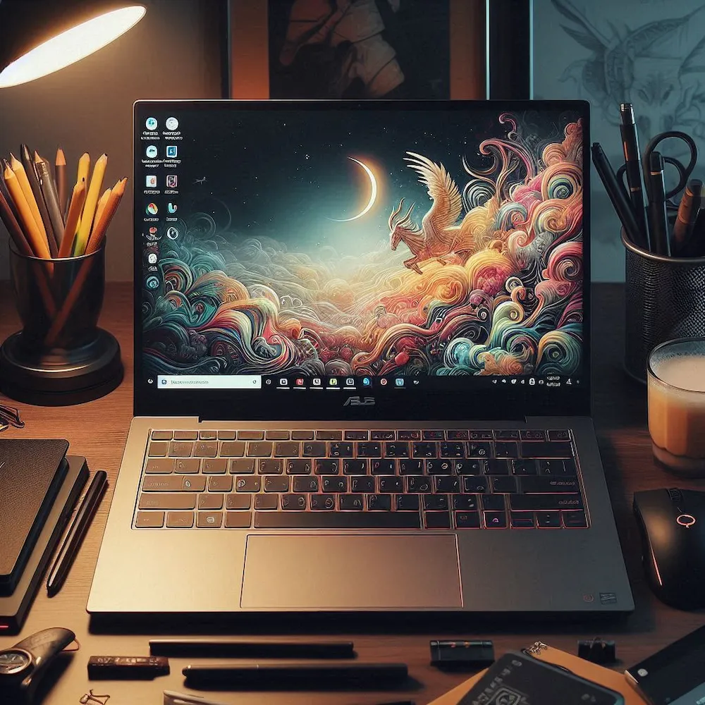 تصویری فانتزی از لپ تاپ چرخشی ایسوس zenbook