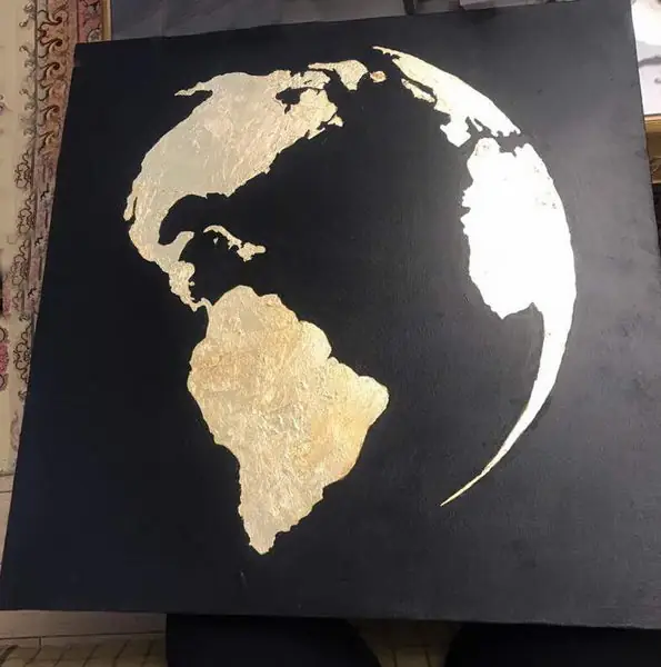 آثار هنرجویان زیب هوم - کره زمین طلاکوب هنرجوی ۱۳ ساله