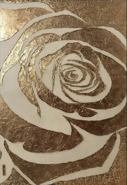 آثار سفارشی زیب هوم - گل فانتزی ورق طلا